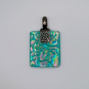 Vintage 925 Silver Dichroic Glass Pendant